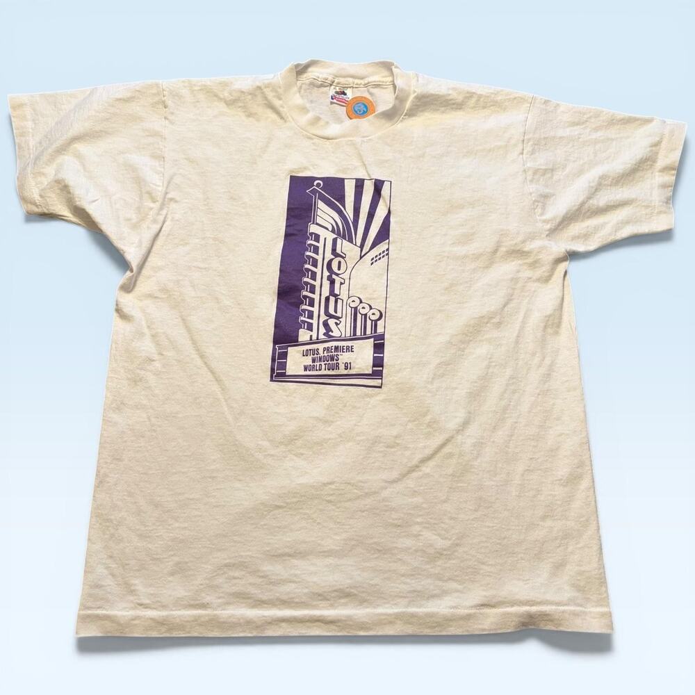 Vintage Lotus Windows World Tour Shirt Mens XL Fruit Of The Loom Made USA 1991